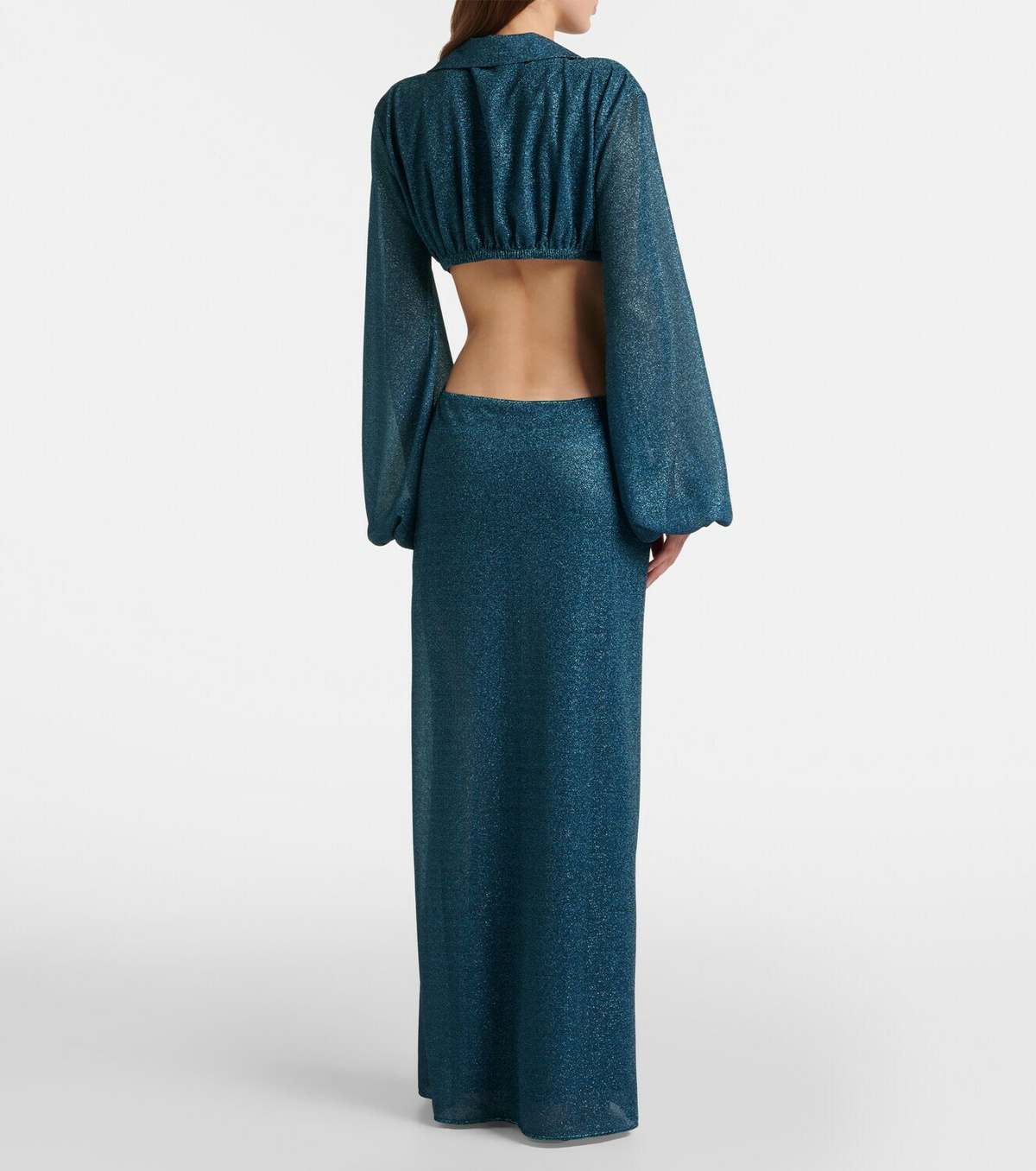 Oséree Lumière cutout ring-detail maxi dress
