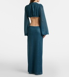 Oséree Lumière cutout ring-detail maxi dress