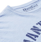 Hartford - Printed Slub Cotton-Jersey T-Shirt - Men - Sky blue