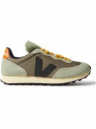 Veja - Rio Branco Leather-Trimmed Alveomesh and Suede Sneakers - Green