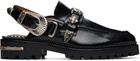 Toga Pulla Black Metal Mule Loafers
