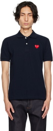 COMME des GARÇONS PLAY Navy Heart Patch Polo