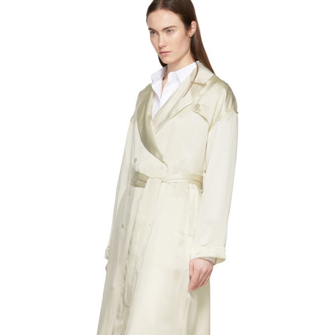 White silk duster clearance coat