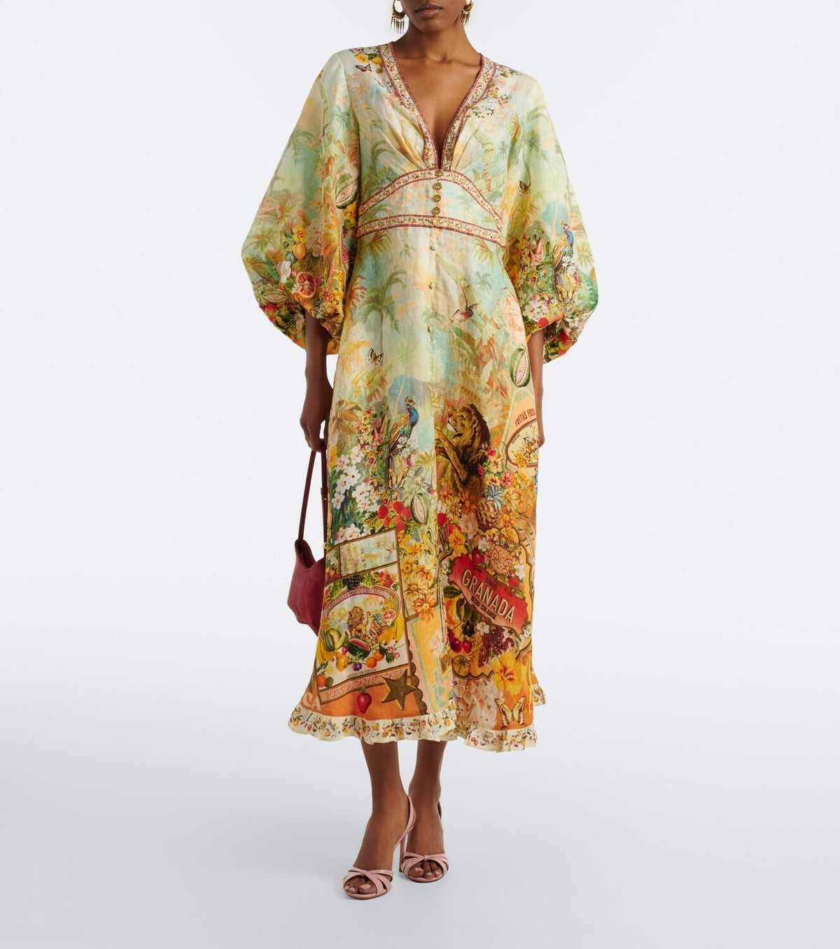 Camilla Printed linen maxi dress