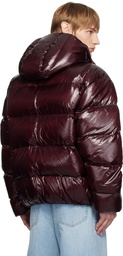 WOOYOUNGMI Burgundy Hood Goose Down Jacket