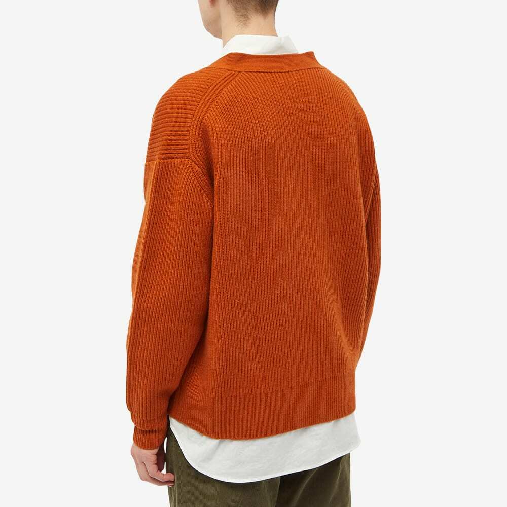 Studio Nicholson Men's Auxil 5 Gauge Fisherman Rib Knit Cardigan