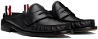 Thom Browne Black Pleated Penny Loafer Mules