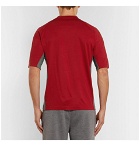 Z Zegna - Mesh-Panelled TECHMERINO Wool T-Shirt - Men - Red