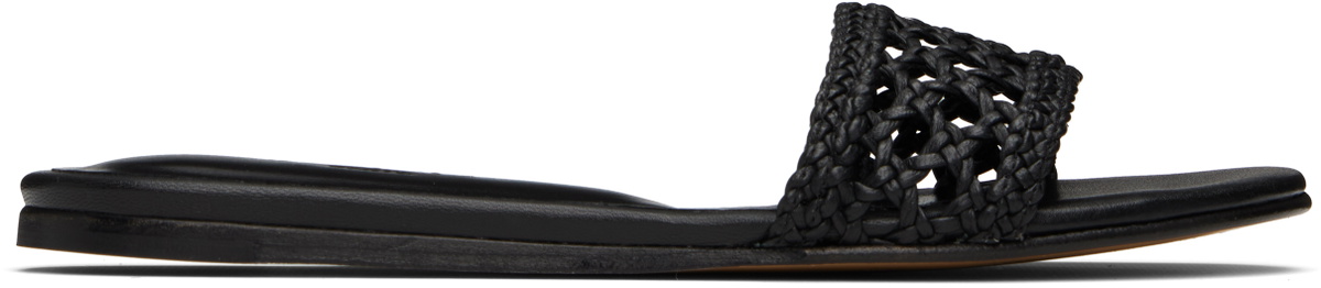 Le Monde Beryl Black Woven Pool Slides