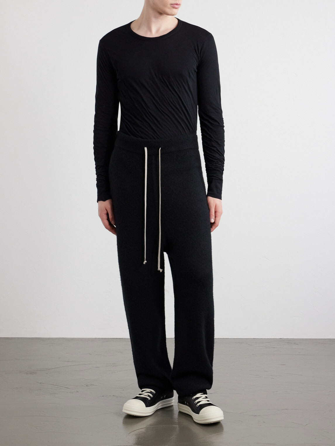 Rick Owens - Straight-Leg Knitted Cashmere-Blend Sweatpants - Black