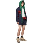 Gucci Green and Off-White Wool GG Zip Hoodie