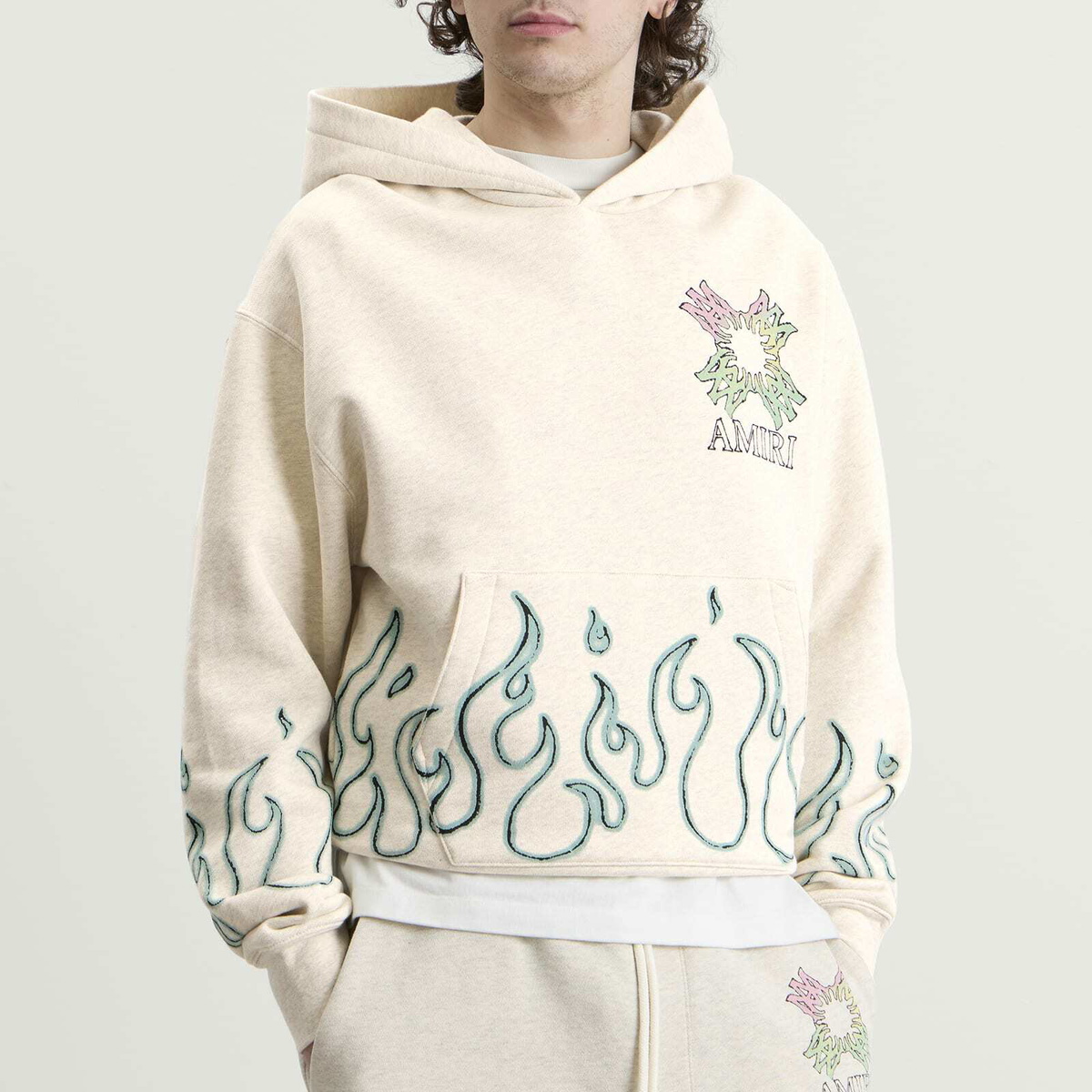 Amiri Men's MA Quad Flames Hoodie in Ivory