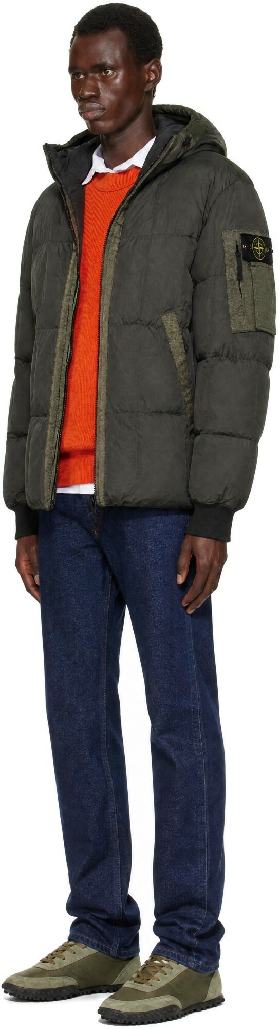 Stone Island Gray 4100034 Crinkle Reps NY Down Jacket