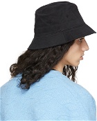 We11done Black Cotton Embossed Logo Bucket Hat