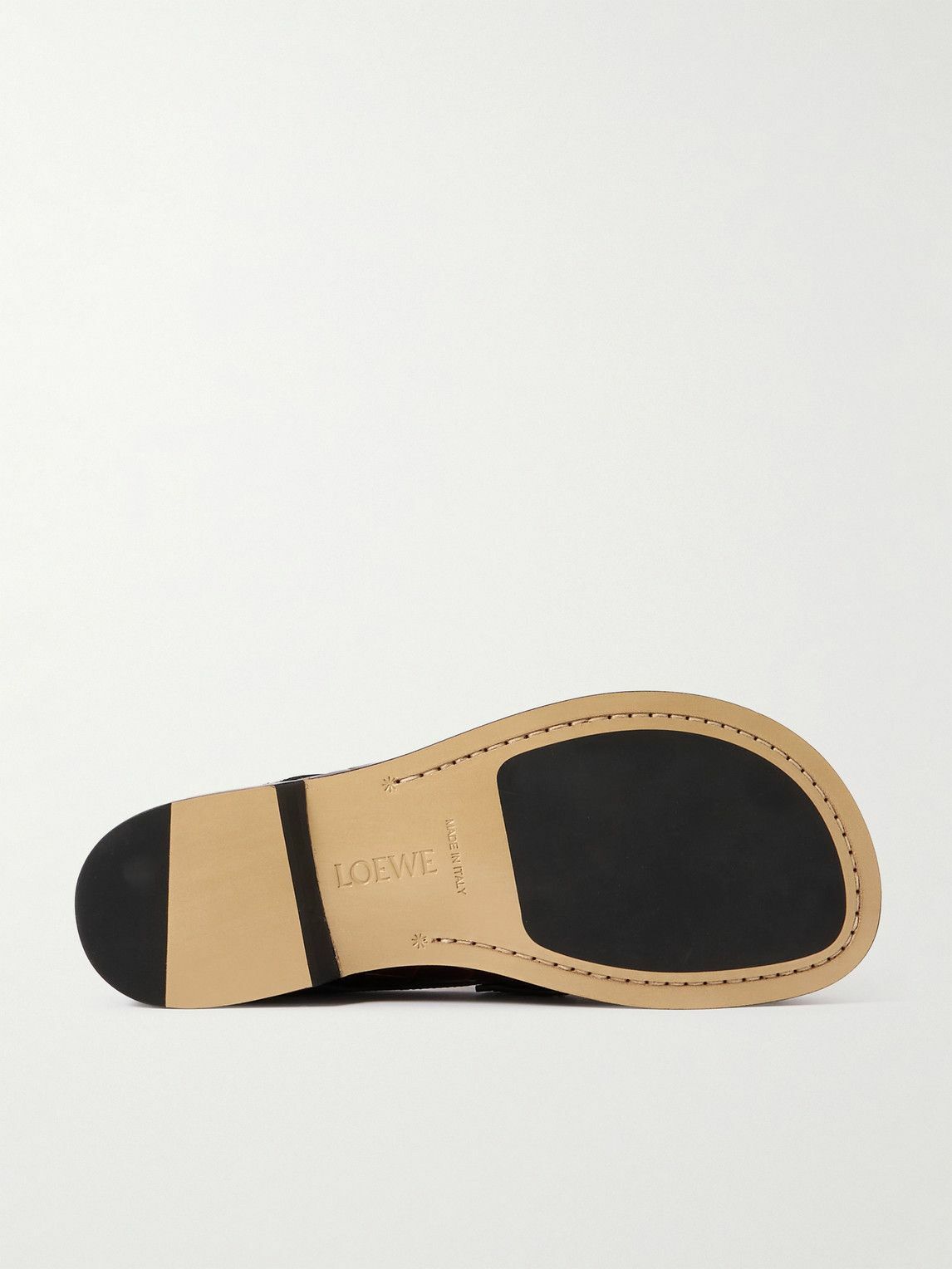 LOEWE - Campo Collapsible-Heel Croc-Effect Leather Loafers - Brown