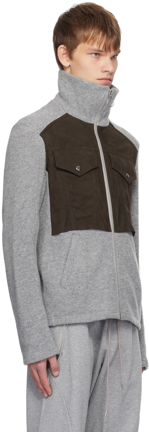 NVRFRGT Gray Zip Sweater