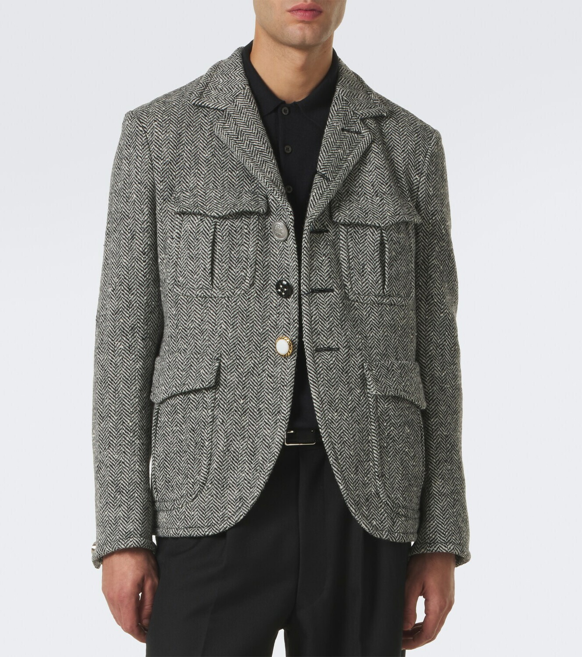 Junya Watanabe Herringbone wool-blend blazer