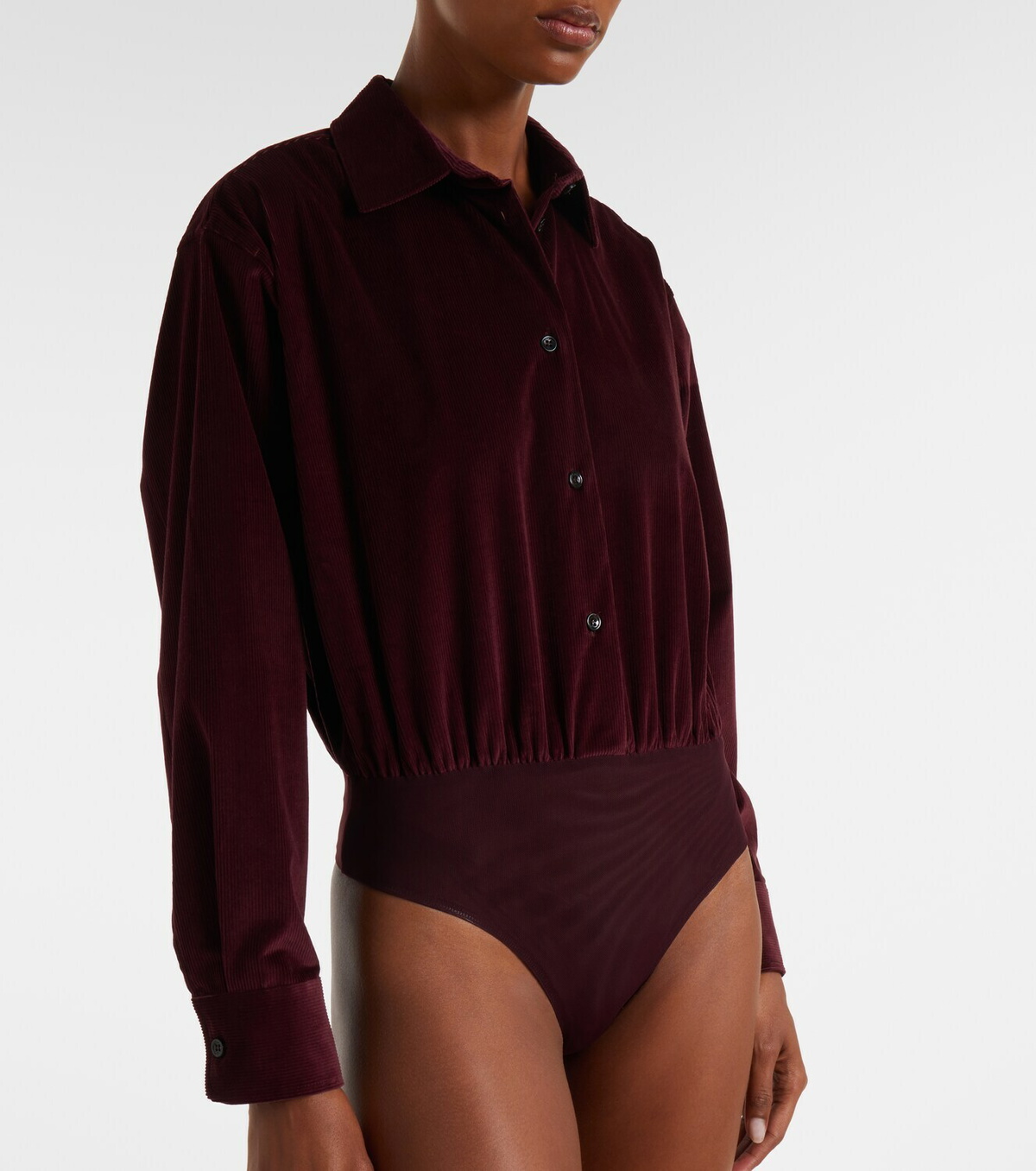 Max Mara Fertile cotton velvet bodysuit