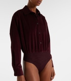 Max Mara Fertile cotton velvet bodysuit