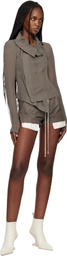 Rick Owens Gray Temple Classic Biker Jacket