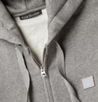 Acne Studios - Logo-Appliquéd Mélange Fleece-Back Cotton-Jersey Zip-Up Hoodie - Gray