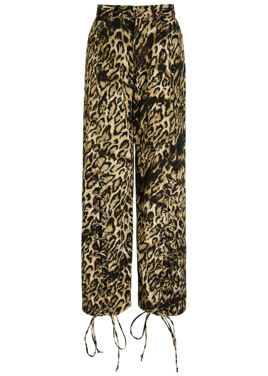 Jean Paul Gaultier Leopard-print Straight-leg Jeans Jean Paul Gaultier