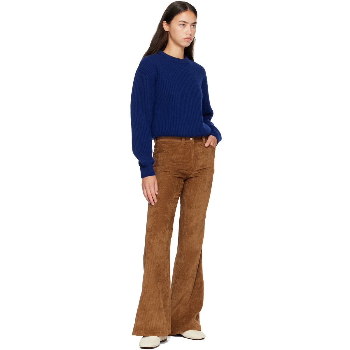 Moncler Tan Corduroy Wide Leg Trousers