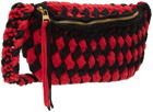 JW Anderson Red & Black Knitted Shoulder Bag