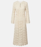 Velvet Jovie cotton-blend guipure lace midi dress