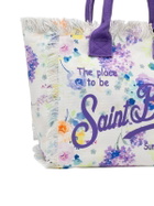 MC2 Saint Barth Water Color Flower Cotton Canvas Vanity Tote Bag