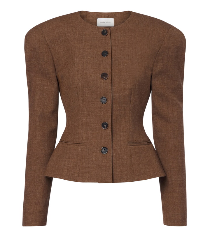 Photo: Magda Butrym Peplum virgin wool jacket