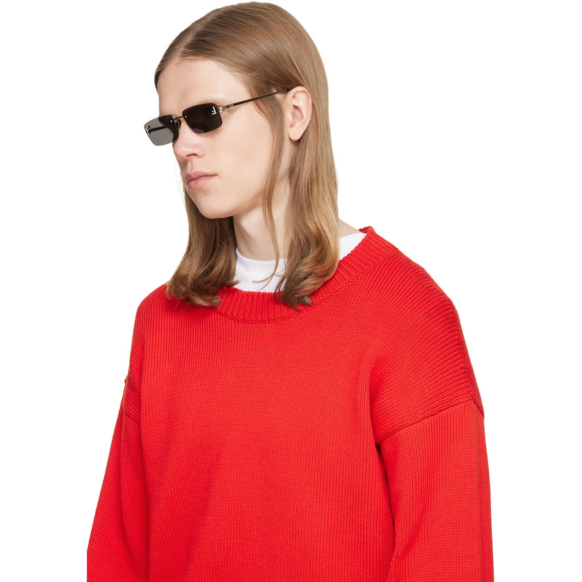 Fendi Gold 'Fendi First' Crystal Sunglasses