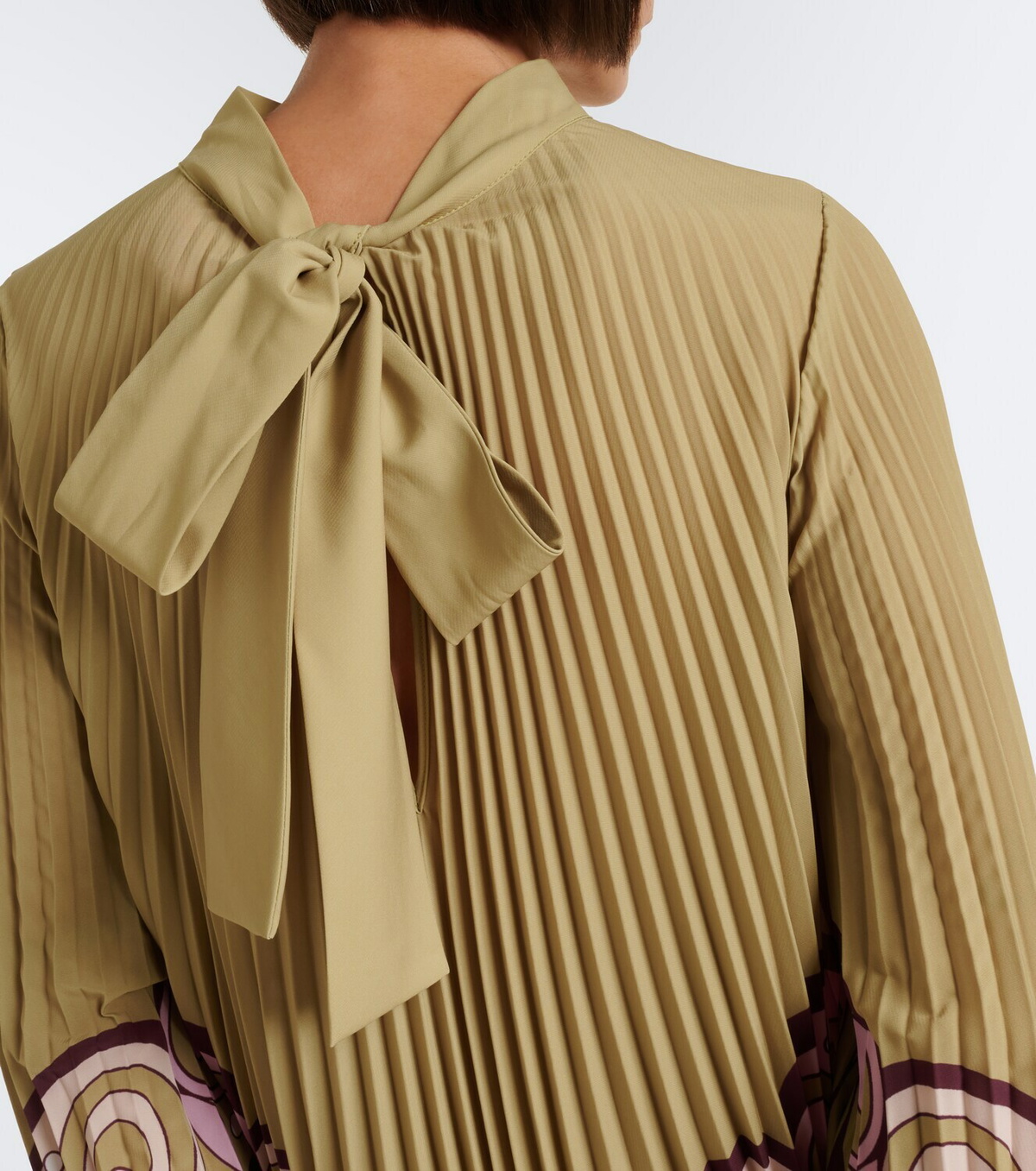 La DoubleJ Kells Swirl plissé crêpe de chine minidress
