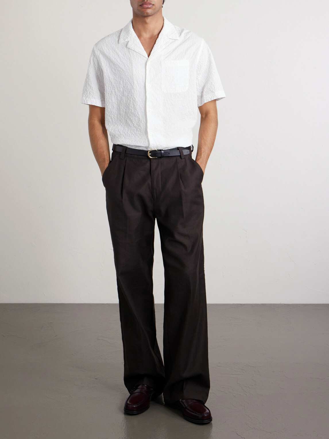 Altea - Hadley Seersucker Cotton Shirt - White