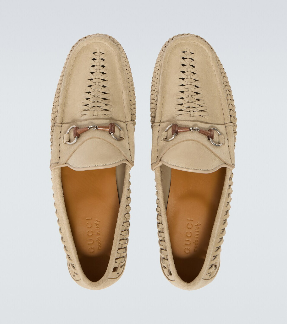 Gucci Horsebit 1953 woven suede loafers
