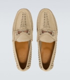 Gucci Horsebit 1953 woven suede loafers