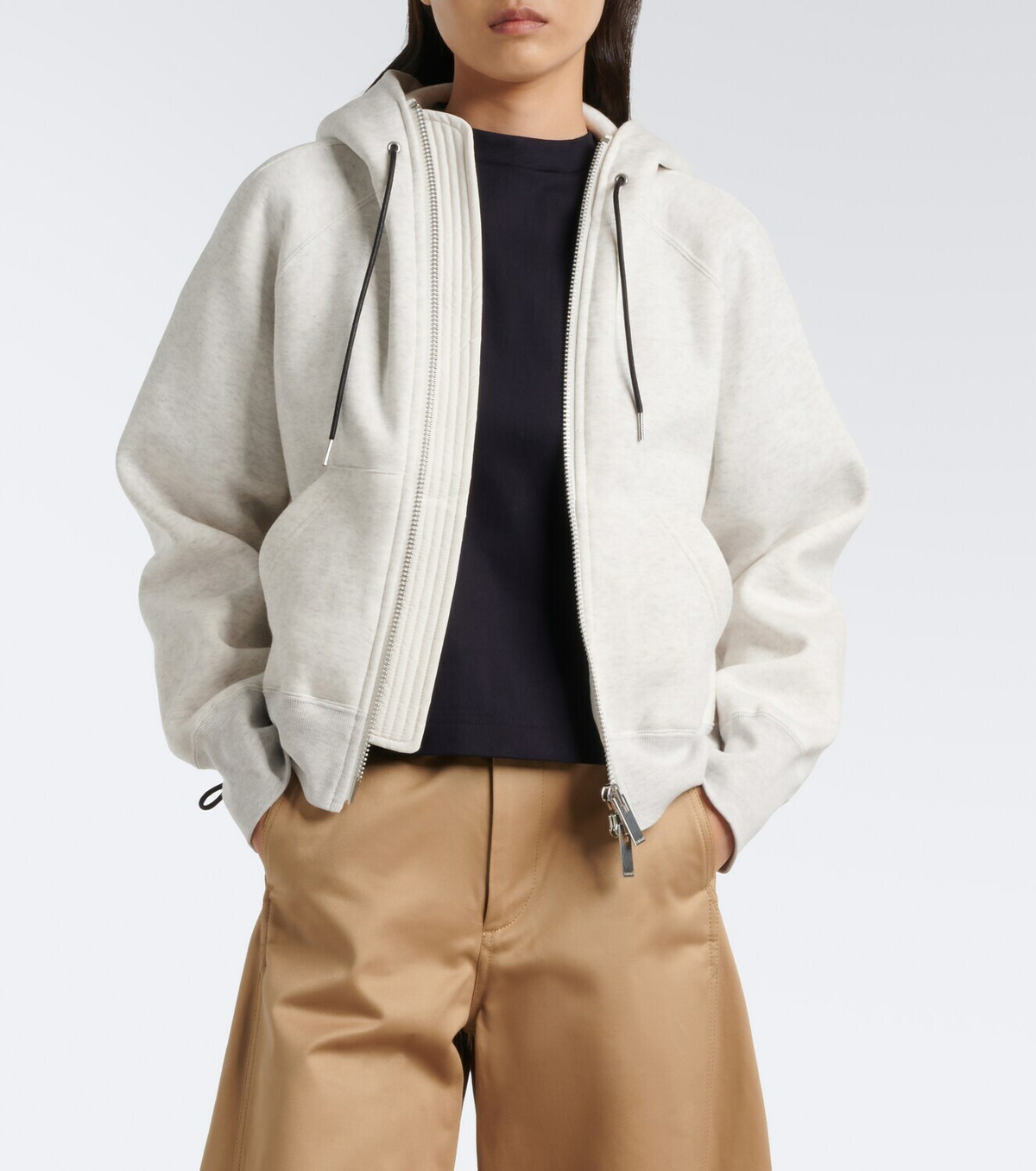 Sacai Cotton jersey hoodie