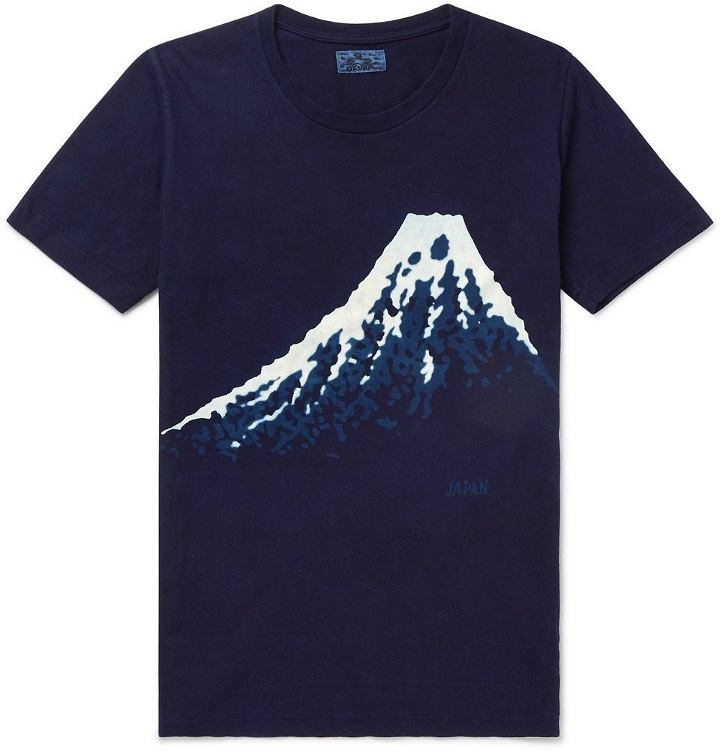 Photo: Blue Blue Japan - Bassen Indigo-Dyed Cotton-Jersey T-Shirt - Blue