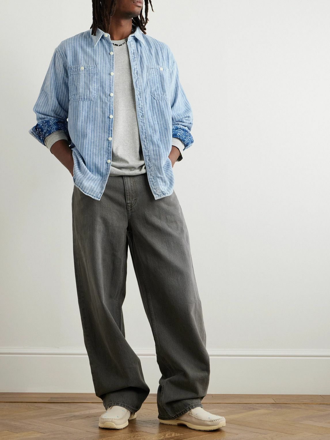 RRL - Cameron Striped Denim Shirt - Blue RRL