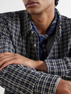 Corridor - Reverse Checked Cotton-Tweed Shirt - Blue