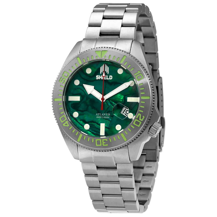 Photo: Shield Atlantis Automatic Teal Abalone Dial Mens Watch SLDSH108-4