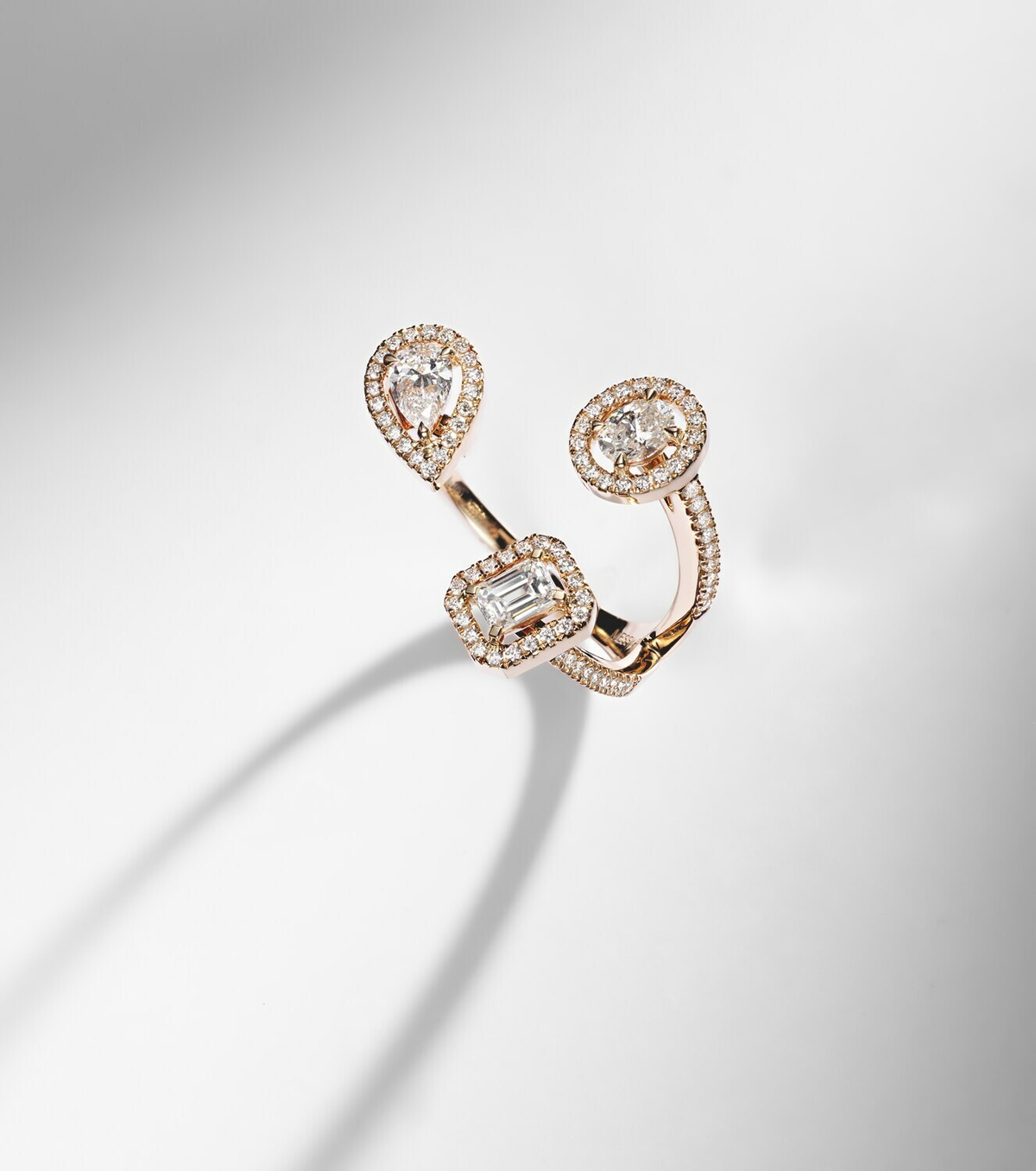 Messika My Twin Trilogy 18kt rose gold ring with diamonds