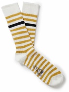 Corgi - Striped Ribbed Cotton Socks - White