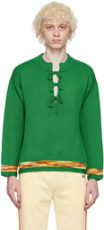 Bode Green Edge Trim Sweater