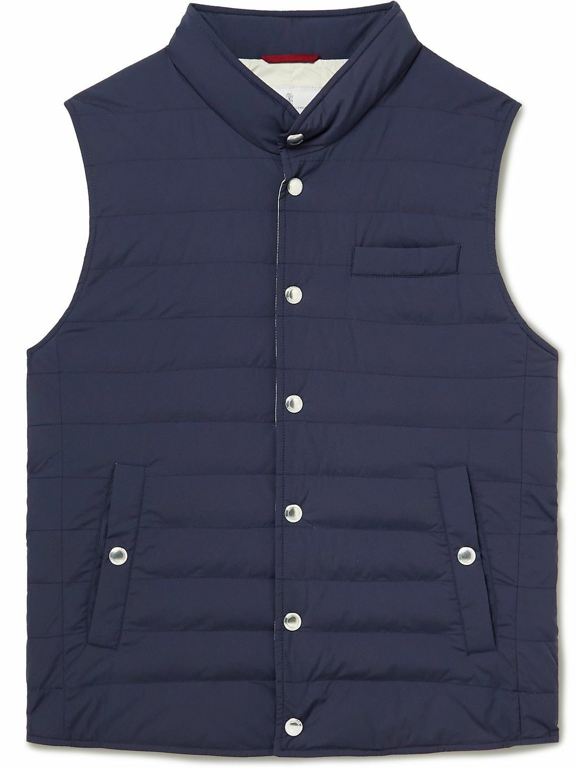 Photo: Brunello Cucinelli - Slim-Fit Quilted Nylon Down Gilet - Blue