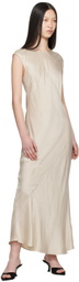 Silk Laundry Off-White Splice Maxi Dress