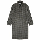 Universal Works Men's Cortina Tweed Long Swing Overcoat in Olive