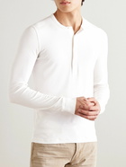 TOM FORD - Slim-Fit Ribbed Stretch Lyocell and Cotton-Blend Henley T-Shirt - White