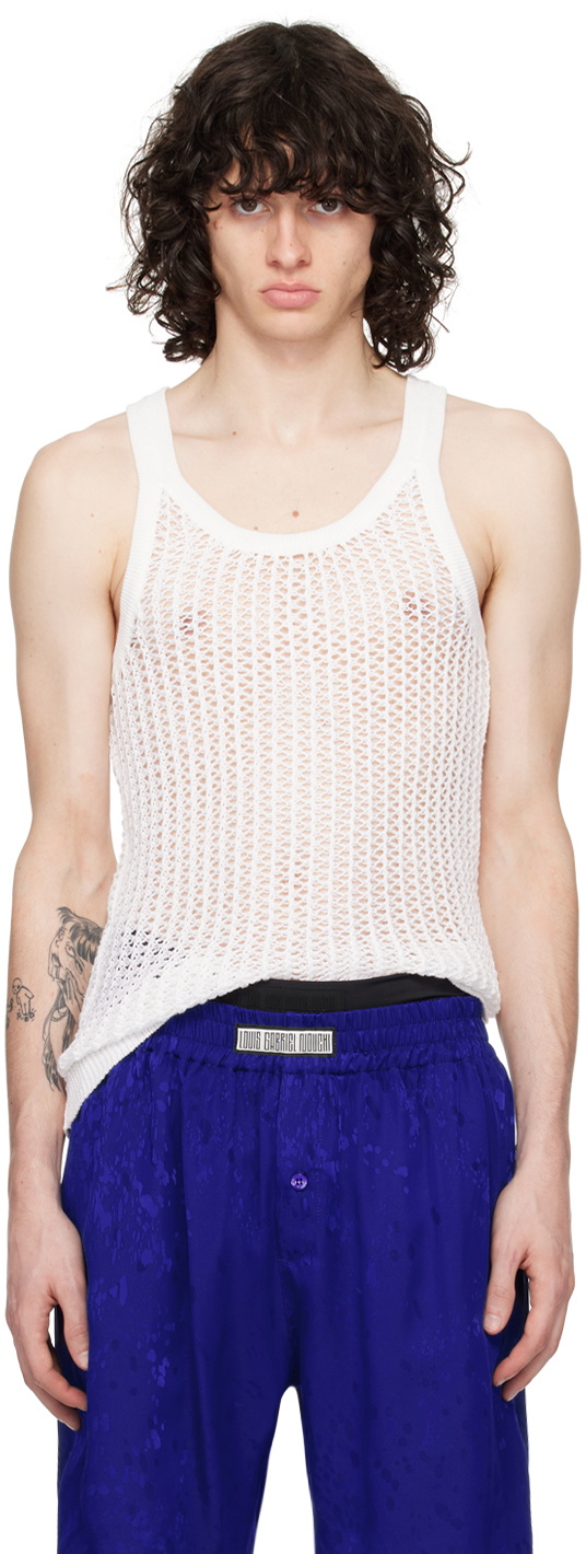LGN Louis Gabriel Nouchi White Net Stitch Tank Top