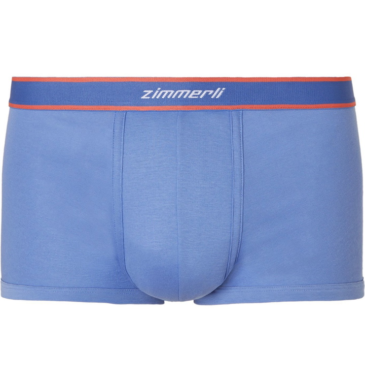 Photo: Zimmerli - Cotton Boxer Briefs - Blue